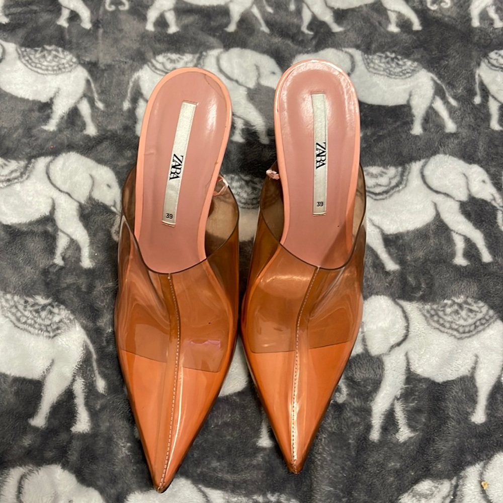 Zara pink transparent heel
